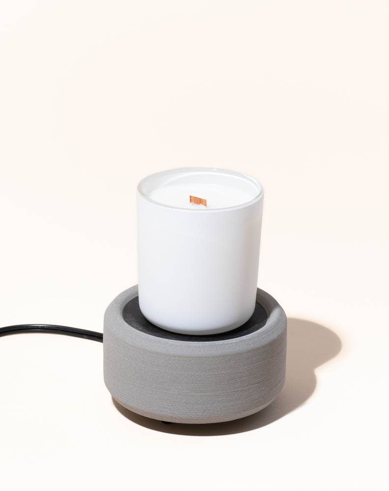 2-in-1 Matte White Ceramic Warmer
