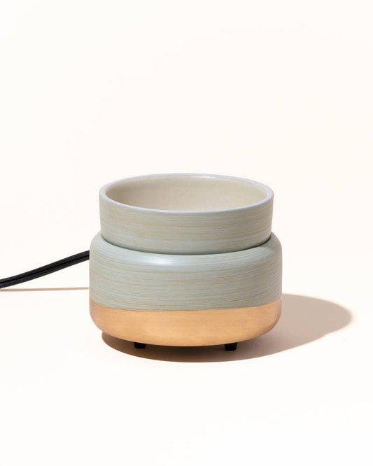 2-in-1 Matte Sage Ceramic Warmer