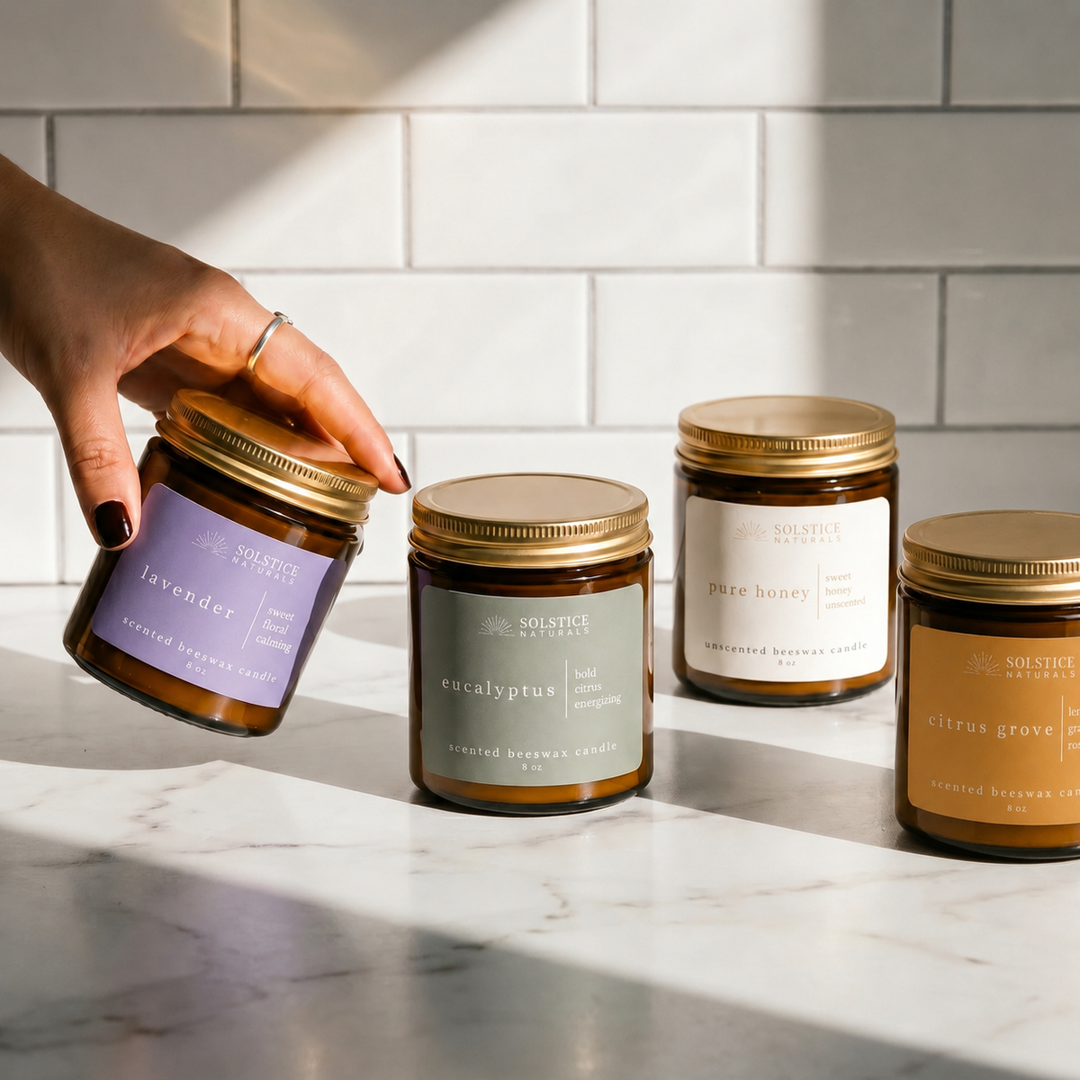 Solstice Naturals candle lifestyle photography